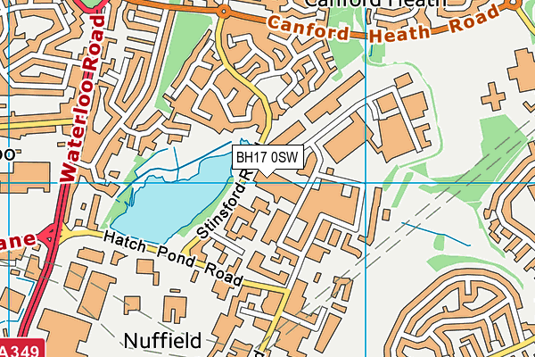 BH17 0SW map - OS VectorMap District (Ordnance Survey) BH17 0SW map - OS VectorMap District (Ordnance Survey)