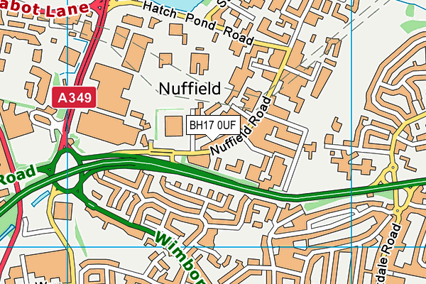 BH17 0UF map - OS VectorMap District (Ordnance Survey)