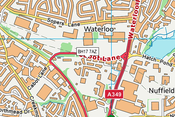 BH17 7AZ map - OS VectorMap District (Ordnance Survey) BH17 7AZ map - OS VectorMap District (Ordnance Survey)