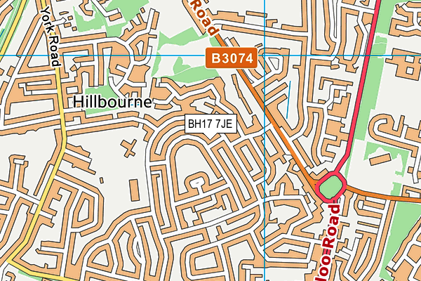 BH17 7JE map - OS VectorMap District (Ordnance Survey) BH17 7JE map - OS VectorMap District (Ordnance Survey)
