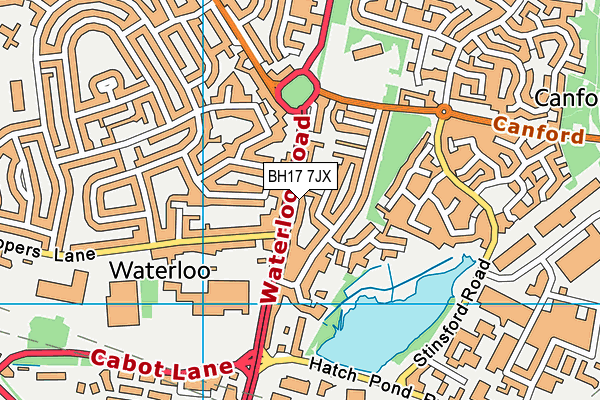BH17 7JX map - OS VectorMap District (Ordnance Survey) BH17 7JX map - OS VectorMap District (Ordnance Survey)