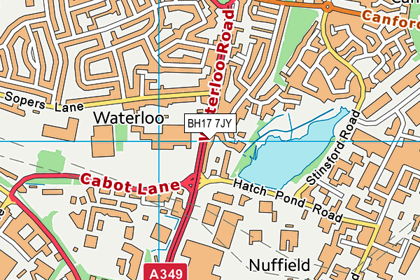 BH17 7JY map - OS VectorMap District (Ordnance Survey) BH17 7JY map - OS VectorMap District (Ordnance Survey)
