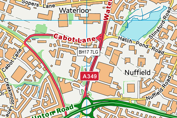 BH17 7LG map - OS VectorMap District (Ordnance Survey) BH17 7LG map - OS VectorMap District (Ordnance Survey)
