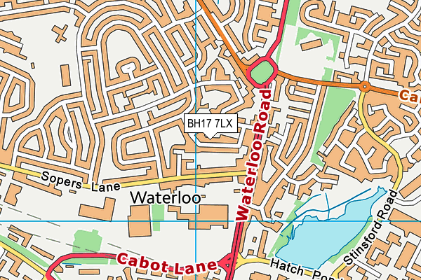BH17 7LX map - OS VectorMap District (Ordnance Survey)