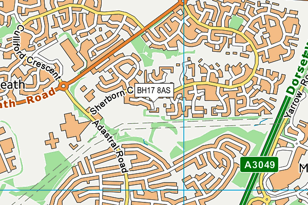 BH17 8AS map - OS VectorMap District (Ordnance Survey) BH17 8AS map - OS VectorMap District (Ordnance Survey)