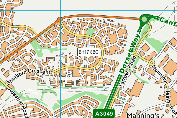 BH17 8BG map - OS VectorMap District (Ordnance Survey) BH17 8BG map - OS VectorMap District (Ordnance Survey)