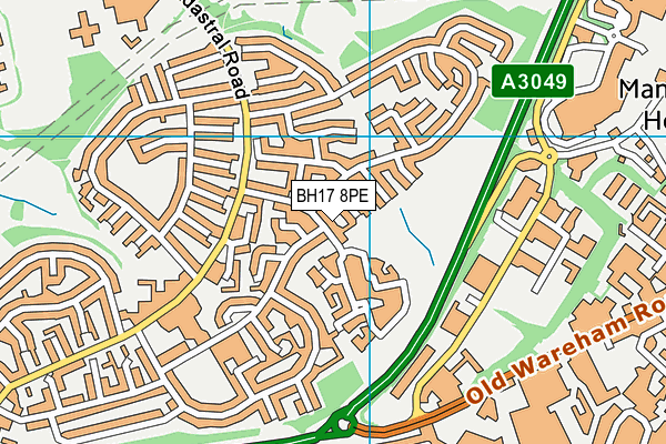 BH17 8PE map - OS VectorMap District (Ordnance Survey)