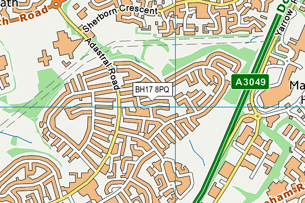 BH17 8PQ map - OS VectorMap District (Ordnance Survey) BH17 8PQ map - OS VectorMap District (Ordnance Survey)