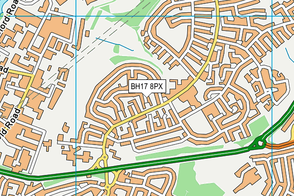 BH17 8PX map - OS VectorMap District (Ordnance Survey) BH17 8PX map - OS VectorMap District (Ordnance Survey)