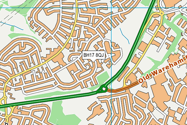 BH17 8QJ map - OS VectorMap District (Ordnance Survey) BH17 8QJ map - OS VectorMap District (Ordnance Survey)