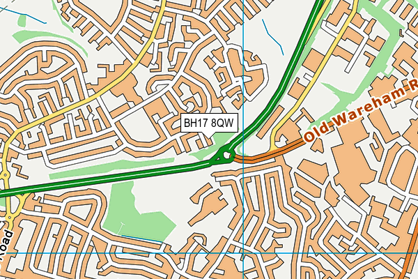 BH17 8QW map - OS VectorMap District (Ordnance Survey) BH17 8QW map - OS VectorMap District (Ordnance Survey)