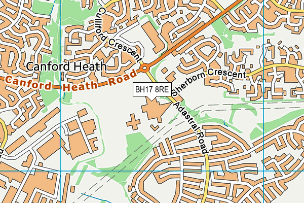 BH17 8RE map - OS VectorMap District (Ordnance Survey) BH17 8RE map - OS VectorMap District (Ordnance Survey)