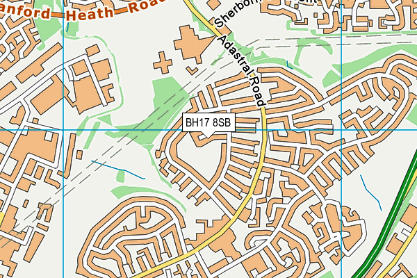BH17 8SB map - OS VectorMap District (Ordnance Survey) BH17 8SB map - OS VectorMap District (Ordnance Survey)