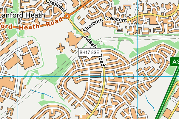 BH17 8SE map - OS VectorMap District (Ordnance Survey) BH17 8SE map - OS VectorMap District (Ordnance Survey)