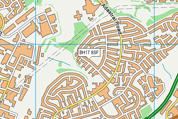 BH17 8SF map - OS VectorMap District (Ordnance Survey) BH17 8SF map - OS VectorMap District (Ordnance Survey)