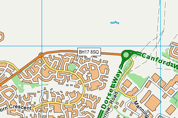 BH17 8SQ map - OS VectorMap District (Ordnance Survey) BH17 8SQ map - OS VectorMap District (Ordnance Survey)