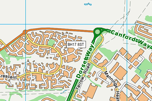 BH17 8ST map - OS VectorMap District (Ordnance Survey) BH17 8ST map - OS VectorMap District (Ordnance Survey)