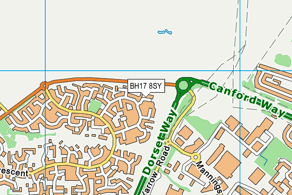 BH17 8SY map - OS VectorMap District (Ordnance Survey) BH17 8SY map - OS VectorMap District (Ordnance Survey)
