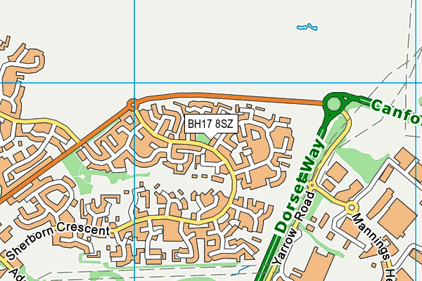 BH17 8SZ map - OS VectorMap District (Ordnance Survey) BH17 8SZ map - OS VectorMap District (Ordnance Survey)