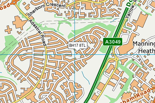 BH17 8TL map - OS VectorMap District (Ordnance Survey) BH17 8TL map - OS VectorMap District (Ordnance Survey)