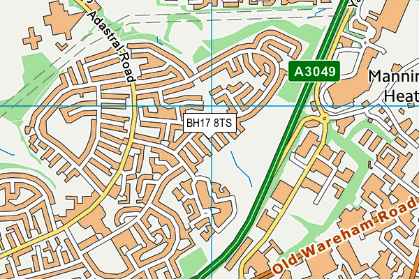 BH17 8TS map - OS VectorMap District (Ordnance Survey) BH17 8TS map - OS VectorMap District (Ordnance Survey)