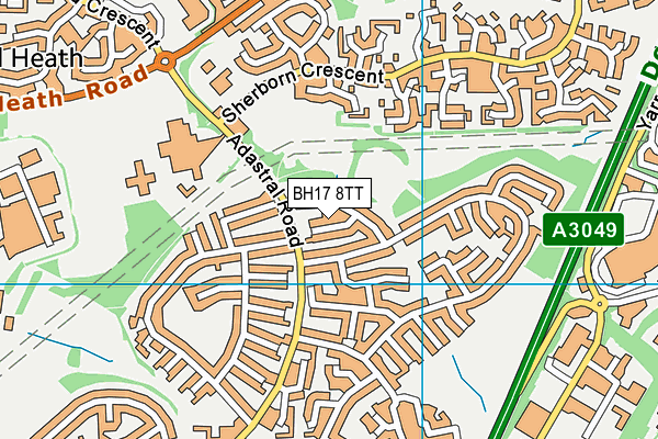 BH17 8TT map - OS VectorMap District (Ordnance Survey) BH17 8TT map - OS VectorMap District (Ordnance Survey)