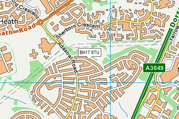 BH17 8TU map - OS VectorMap District (Ordnance Survey) BH17 8TU map - OS VectorMap District (Ordnance Survey)