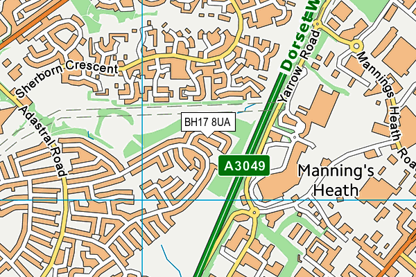 BH17 8UA map - OS VectorMap District (Ordnance Survey) BH17 8UA map - OS VectorMap District (Ordnance Survey)