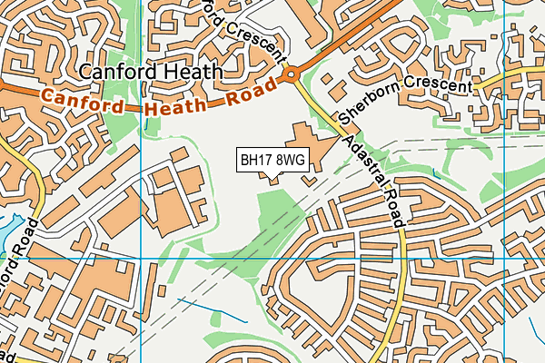 BH17 8WG map - OS VectorMap District (Ordnance Survey)