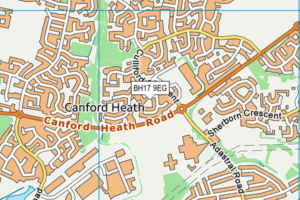 BH17 9EG map - OS VectorMap District (Ordnance Survey)
