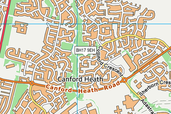 BH17 9EH map - OS VectorMap District (Ordnance Survey) BH17 9EH map - OS VectorMap District (Ordnance Survey)