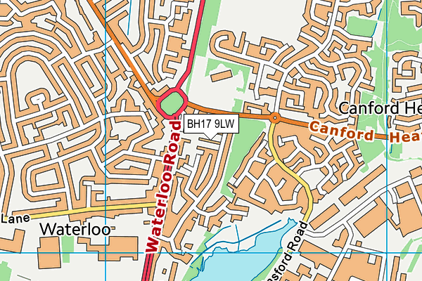 BH17 9LW map - OS VectorMap District (Ordnance Survey)