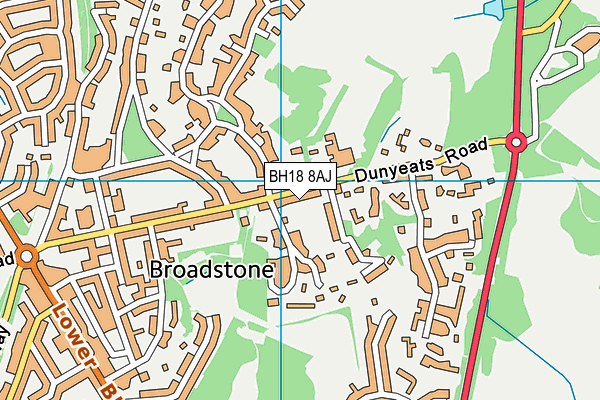 BH18 8AJ map - OS VectorMap District (Ordnance Survey) BH18 8AJ map - OS VectorMap District (Ordnance Survey)