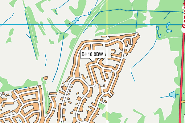 BH18 8BW map - OS VectorMap District (Ordnance Survey) BH18 8BW map - OS VectorMap District (Ordnance Survey)