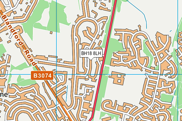 BH18 8LH map - OS VectorMap District (Ordnance Survey) BH18 8LH map - OS VectorMap District (Ordnance Survey)