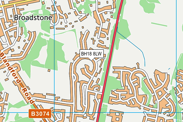 BH18 8LW map - OS VectorMap District (Ordnance Survey) BH18 8LW map - OS VectorMap District (Ordnance Survey)