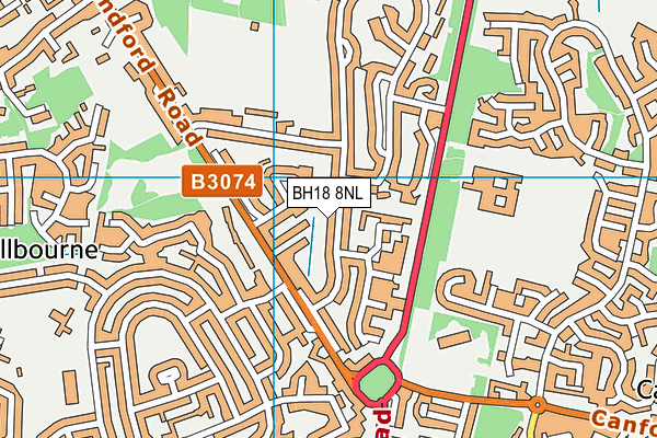 BH18 8NL map - OS VectorMap District (Ordnance Survey) BH18 8NL map - OS VectorMap District (Ordnance Survey)