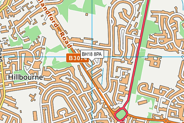 BH18 8PA map - OS VectorMap District (Ordnance Survey) BH18 8PA map - OS VectorMap District (Ordnance Survey)
