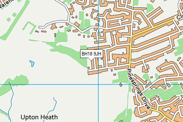 BH18 9JH map - OS VectorMap District (Ordnance Survey) BH18 9JH map - OS VectorMap District (Ordnance Survey)