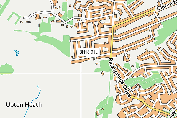 BH18 9JL map - OS VectorMap District (Ordnance Survey) BH18 9JL map - OS VectorMap District (Ordnance Survey)