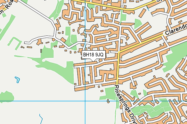 BH18 9JQ map - OS VectorMap District (Ordnance Survey) BH18 9JQ map - OS VectorMap District (Ordnance Survey)