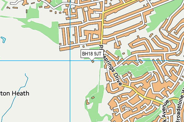BH18 9JT map - OS VectorMap District (Ordnance Survey) BH18 9JT map - OS VectorMap District (Ordnance Survey)