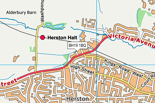 BH19 1BQ map - OS VectorMap District (Ordnance Survey)