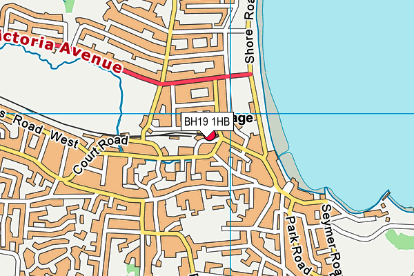 BH19 1HB map - OS VectorMap District (Ordnance Survey)