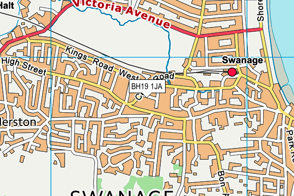 BH19 1JA map - OS VectorMap District (Ordnance Survey)