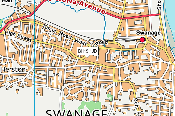 BH19 1JD map - OS VectorMap District (Ordnance Survey)