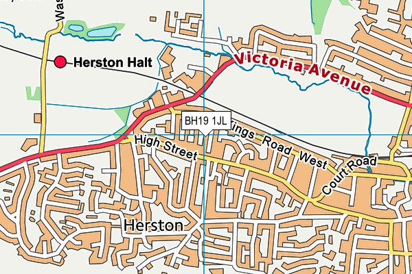 BH19 1JL map - OS VectorMap District (Ordnance Survey)