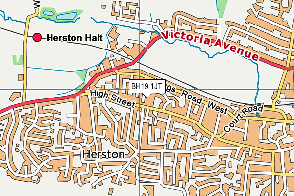 BH19 1JT map - OS VectorMap District (Ordnance Survey)