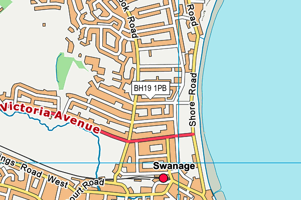 BH19 1PB map - OS VectorMap District (Ordnance Survey)