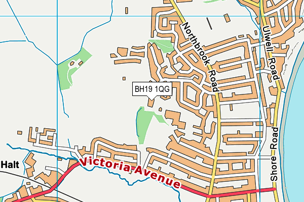 BH19 1QG map - OS VectorMap District (Ordnance Survey) BH19 1QG map - OS VectorMap District (Ordnance Survey)